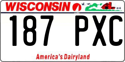 WI license plate 187PXC