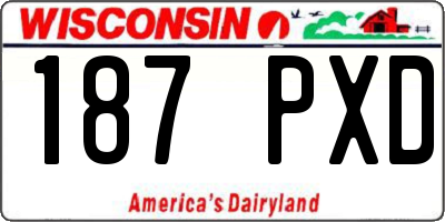WI license plate 187PXD