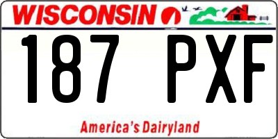 WI license plate 187PXF