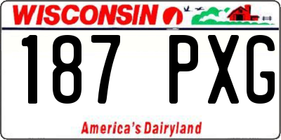 WI license plate 187PXG