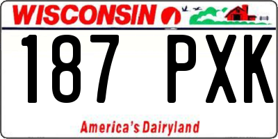 WI license plate 187PXK