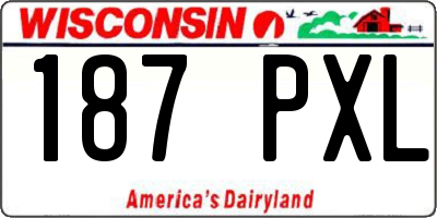 WI license plate 187PXL