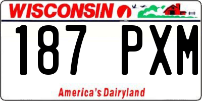 WI license plate 187PXM
