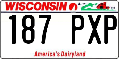 WI license plate 187PXP