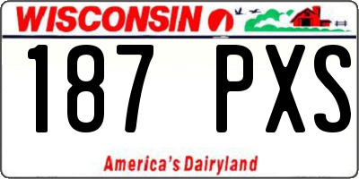 WI license plate 187PXS