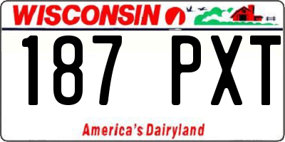 WI license plate 187PXT