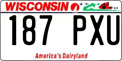 WI license plate 187PXU