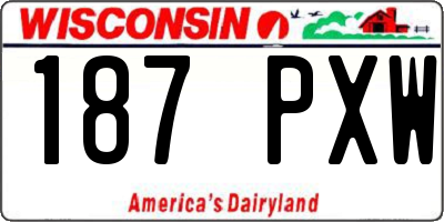 WI license plate 187PXW