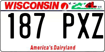 WI license plate 187PXZ