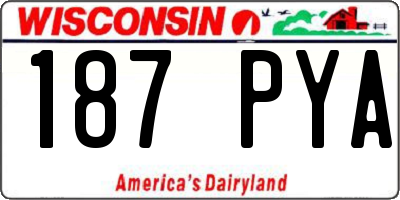 WI license plate 187PYA