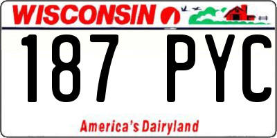WI license plate 187PYC