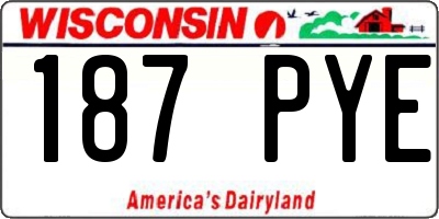 WI license plate 187PYE