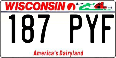 WI license plate 187PYF