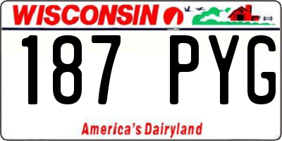 WI license plate 187PYG