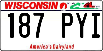 WI license plate 187PYI