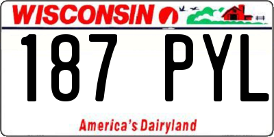 WI license plate 187PYL