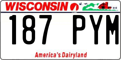 WI license plate 187PYM