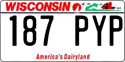 WI license plate 187PYP
