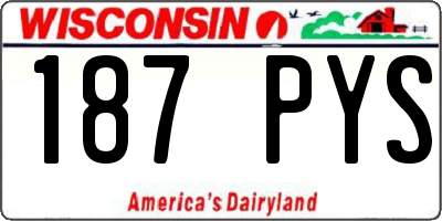 WI license plate 187PYS