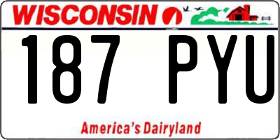 WI license plate 187PYU