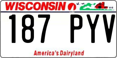 WI license plate 187PYV