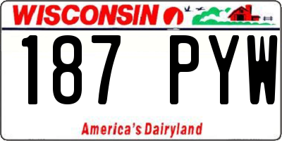 WI license plate 187PYW
