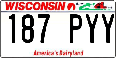 WI license plate 187PYY