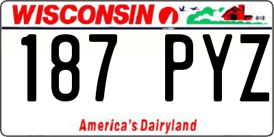 WI license plate 187PYZ