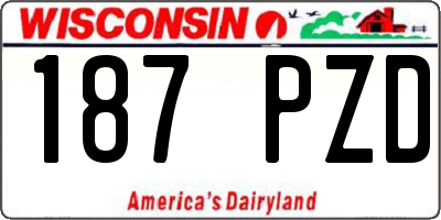WI license plate 187PZD