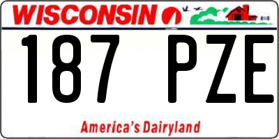 WI license plate 187PZE