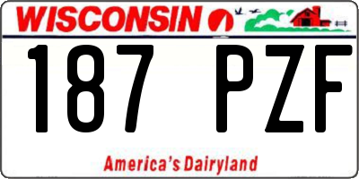 WI license plate 187PZF