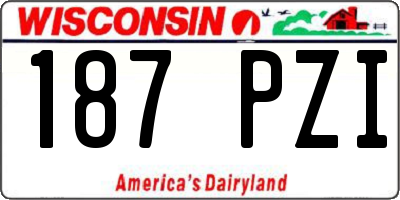 WI license plate 187PZI