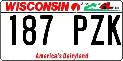 WI license plate 187PZK
