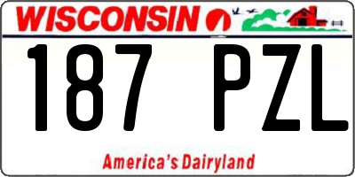 WI license plate 187PZL