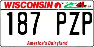 WI license plate 187PZP