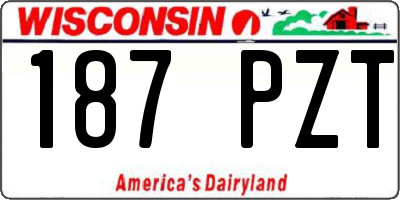 WI license plate 187PZT