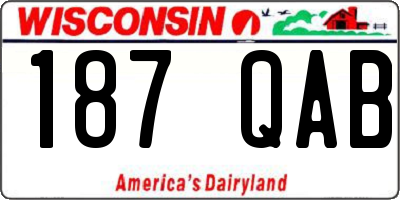 WI license plate 187QAB