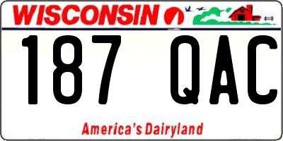 WI license plate 187QAC