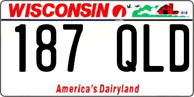 WI license plate 187QLD