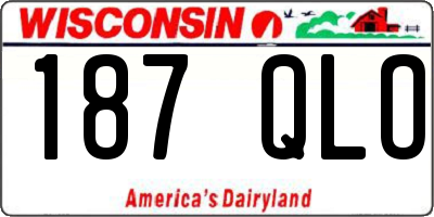 WI license plate 187QLO