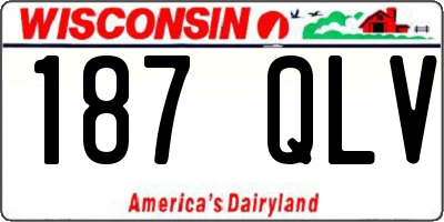 WI license plate 187QLV