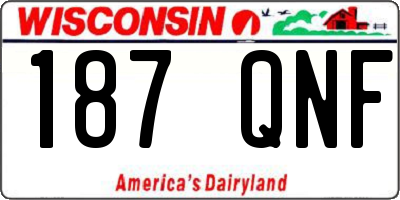 WI license plate 187QNF