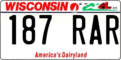 WI license plate 187RAR