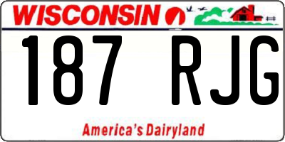 WI license plate 187RJG