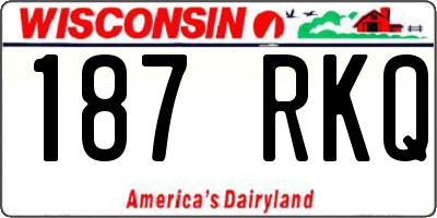 WI license plate 187RKQ