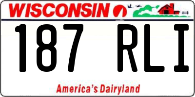WI license plate 187RLI