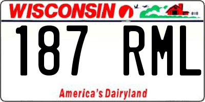 WI license plate 187RML