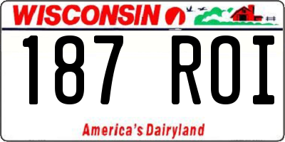 WI license plate 187ROI