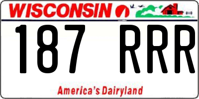 WI license plate 187RRR