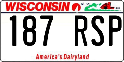 WI license plate 187RSP